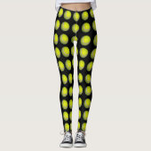 Leggings Motif De Tennis Jaune Et Noir, (Devant)
