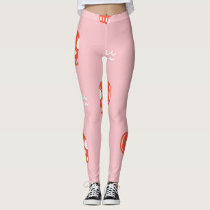 Leggings Motif de tête rouge vintage