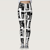 Leggings Motif de texte Black and White Beach Life (Devant)