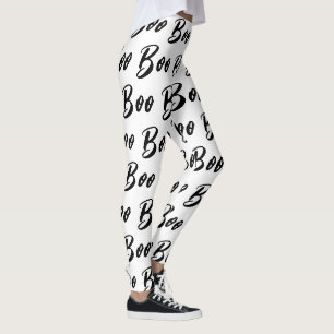 Leggings Motif de texte de livre noir et blanc d'Halloween