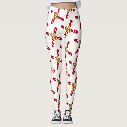 Leggings Motif de texte du drapeau de l'État de Floride (Devant)