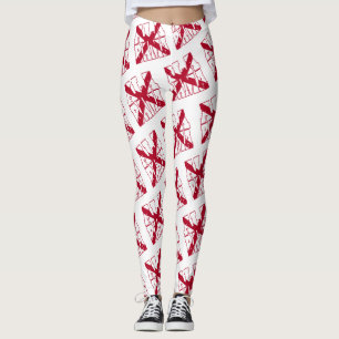 Leggings Motif de texte du drapeau de l'état de l'Alabama
