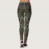 Leggings motif de texture brun Abstrait, gris foncé (Dos)