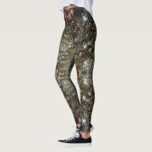Leggings motif de texture brun Abstrait, gris foncé (Gauche)