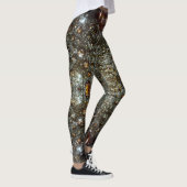 Leggings motif de texture brun Abstrait, gris foncé (Droite)