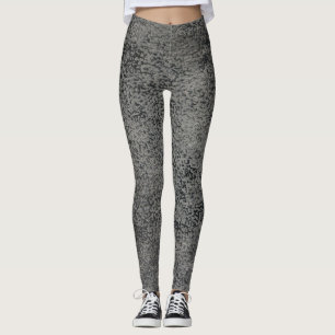 Leggings motif de texture de cuir