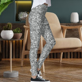 Leggings Motif de texture Parties scintillant argenté moder