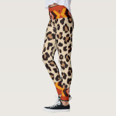 Leggings Motif de tigre Mix Beige Capri (Gauche)