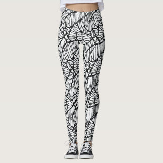 Leggings Motif de toile d'araignée dessinée à la main pour