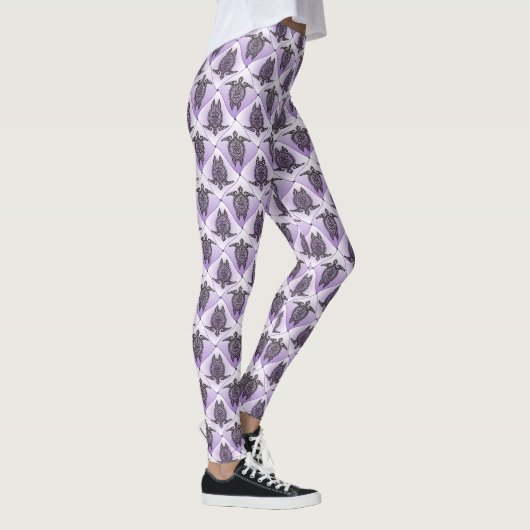 Leggings Motif de tortues de mer chamanique - violet (Droite)