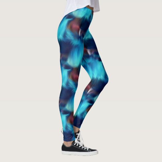 Leggings Motif de touches Abstraites bleues (Droite)