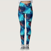 Leggings Motif de touches Abstraites bleues (Devant)