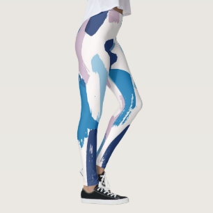 Leggings Motif de touches rose bleu et blanc