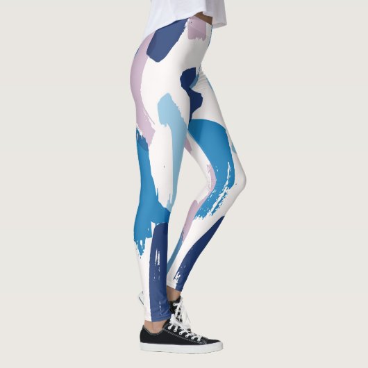 Leggings Motif de touches rose bleu et blanc (Droite)