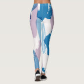 Leggings Motif de touches rose bleu et blanc (Dos)
