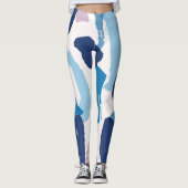 Leggings Motif de touches rose bleu et blanc (Devant)