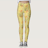 Leggings Motif de tourbillon atomique jaune chic (Devant)