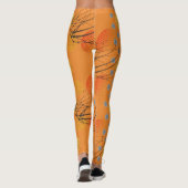 Leggings Motif de tourbillon atomique orange chic (Dos)