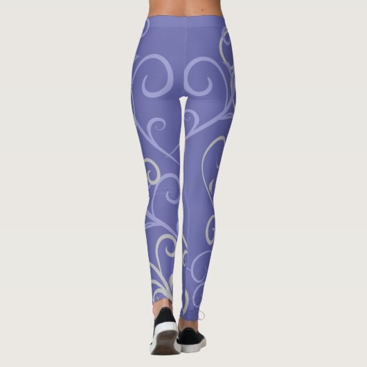 Leggings Motif de tourbillon violet moderne (Dos)