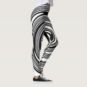 Leggings Motif de tourbillonnement noir et blanc (Droite)