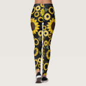 Leggings Motif de tournesol A01.b BG noir (Dos)