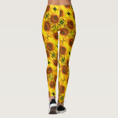 Leggings Motif de tournesol jaune géant (Dos)