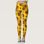 Leggings Motif de tournesol jaune géant (Devant)