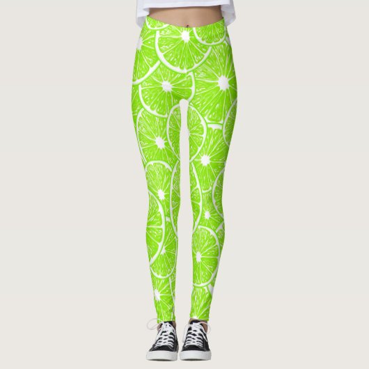 Leggings Motif de tranches de chaux (Devant)