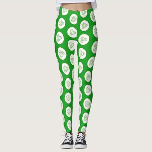 Leggings Motif de tranches de concombre (Devant)