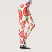 Leggings Motif de tranches de fraise d'aquarelle (Droite)