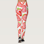 Leggings Motif de tranches de fraise d'aquarelle (Dos)