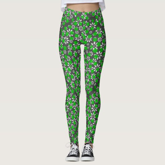 Leggings Motif de trèfle 01w Dgrey BG (Devant)