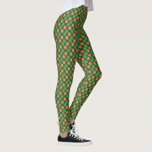 Leggings Motif de trèfle à quatre feuilles couleur sur VERT