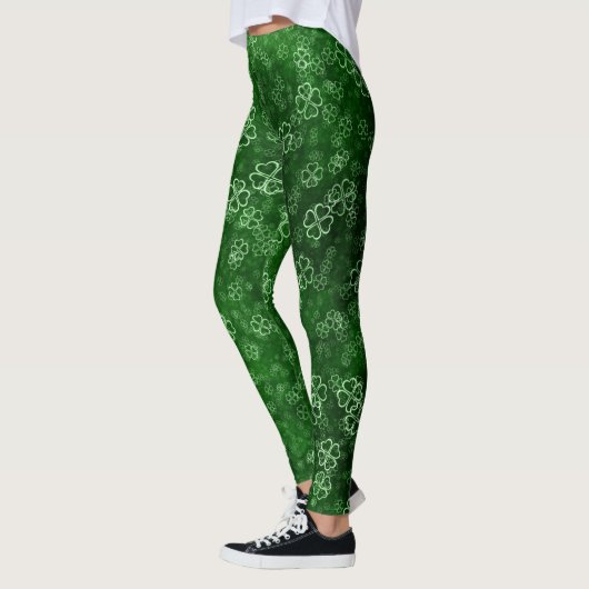 Leggings Motif de trèfle vert (Gauche)