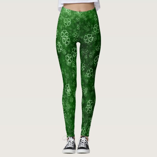 Leggings Motif de trèfle vert (Devant)
