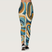 Leggings Motif de trippage bleu à billes en acier liquide O (Dos)