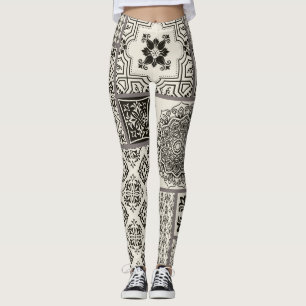 Leggings Motif de tuile islamique Majolica