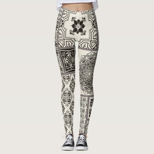Leggings Motif de tuile islamique Majolica (Devant)