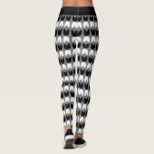 Leggings Motif de Tulipes gris-noir géométrique (Dos)