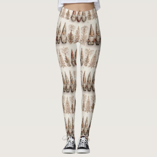 Leggings Motif de vacances à l'aquarelle vintage de gnome d