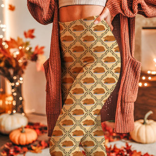 Leggings Motif de vacances de Thanksgiving de dinde jaune