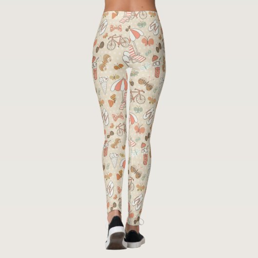 Leggings Motif de vacances d'été (Dos)