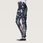 Leggings motif de vacances sans couture avec bonbons de noë (Gauche)