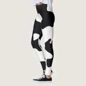 Leggings Motif de vache noir et blanc (Gauche)