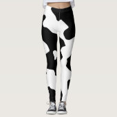 Leggings Motif de vache noir et blanc (Devant)