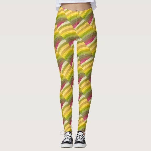 Leggings Motif de vague Abstraite (Devant)
