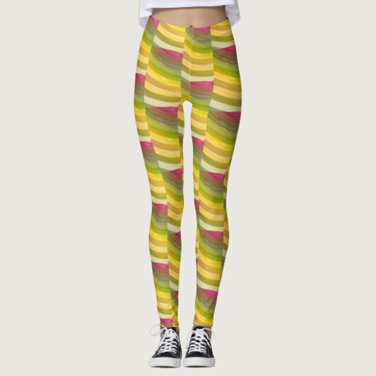 Leggings Motif de vague Abstraite #2 (Devant)