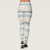 Leggings Motif de vague de coquillage côtier boho (Dos)