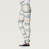 Leggings Motif de vague de coquillage côtier boho (Gauche)