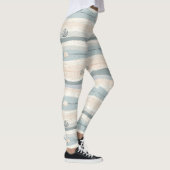 Leggings Motif de vague de coquillage côtier boho (Droite)